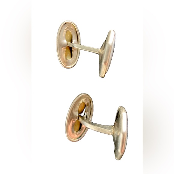 Victorian Mother Of Pearl Silver Octagon Cufflinks Vintage Shirt Accessory. - Picture 3 of 5